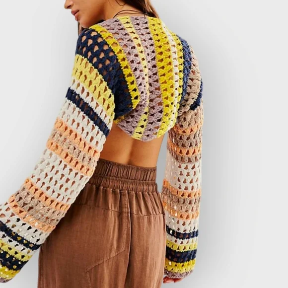 New Free People Gia Crochet Shrug - Beachy Combo - Picture 3 of 9